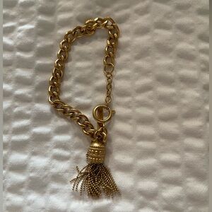 Rachel Zoe Elegant Gold Chain Bracelet with Tassel